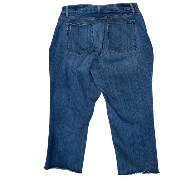 LOFT Modern Straight Jeans Distressed Raw Hem Cropped Women’s 26 EUC - Picture 3 of 4